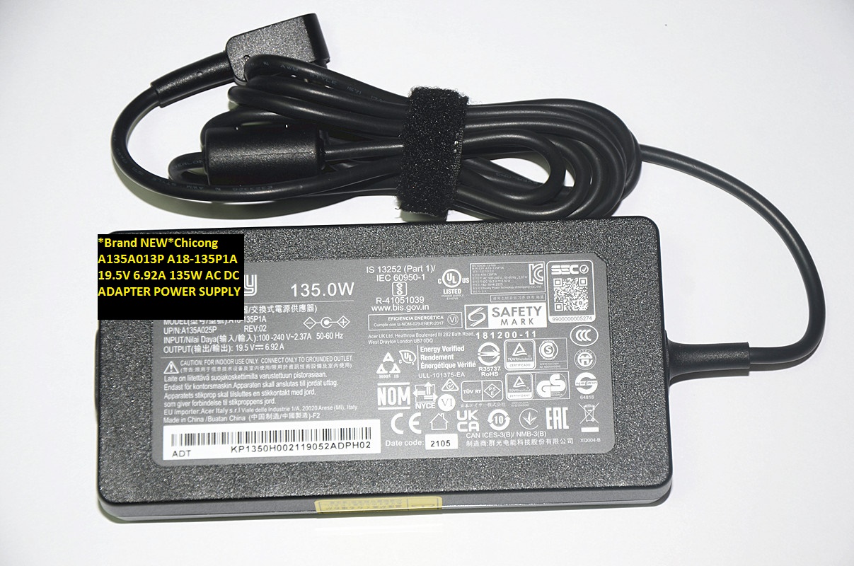 *Brand NEW*Chicong A135A013P A18-135P1A 19.5V 6.92A 135W AC DC ADAPTER POWER SUPPLY